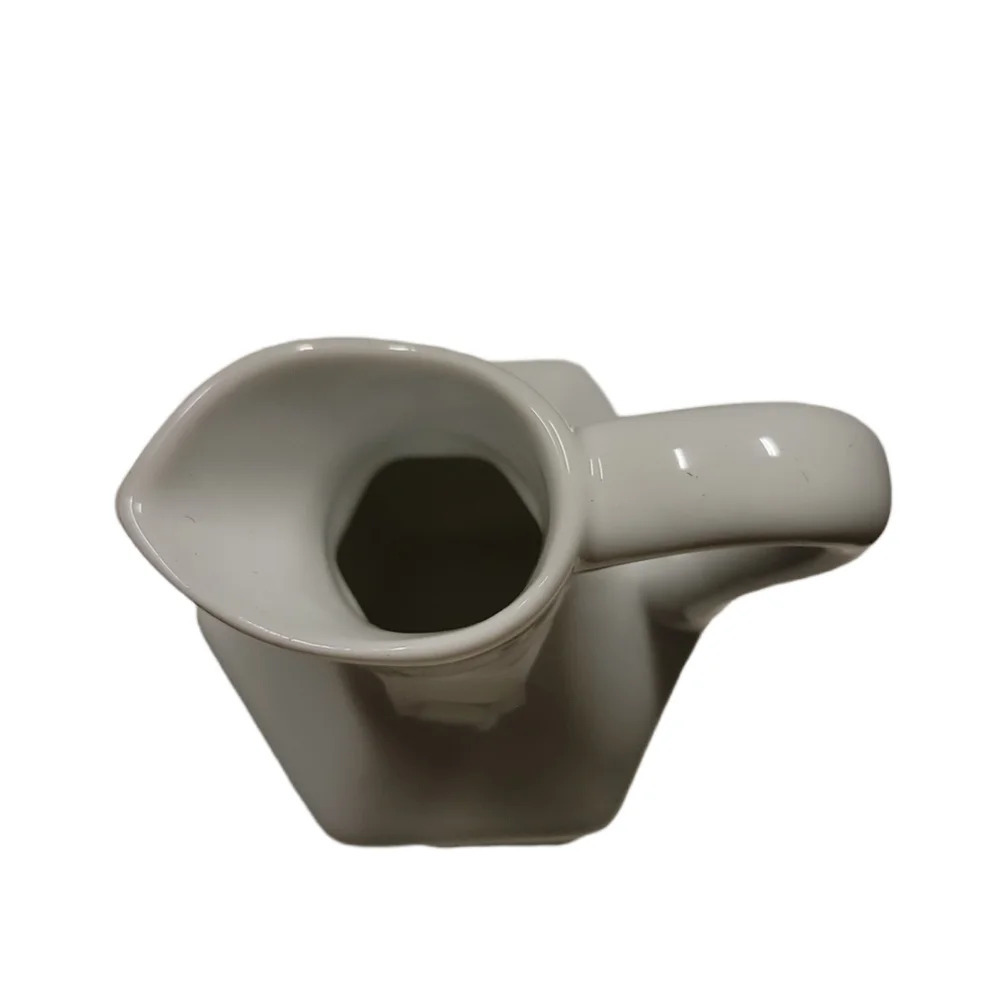XCell White Ceramic farmhouse style Oil Or Vinegar Cruet Mini Pitcher 6 in. - Picture 6 of 8